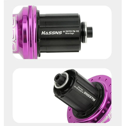 HASSNS PRO7 MTB Rear Hub 32/36 Holes Bearing Freehub with Quick Release, 6 Pawl, 7-12 Speed