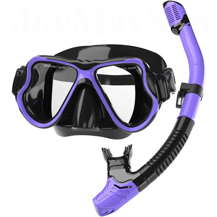Dry Snorkel Mask Set, Panoramic View, Anti-Fog, Adjustable for Adults.