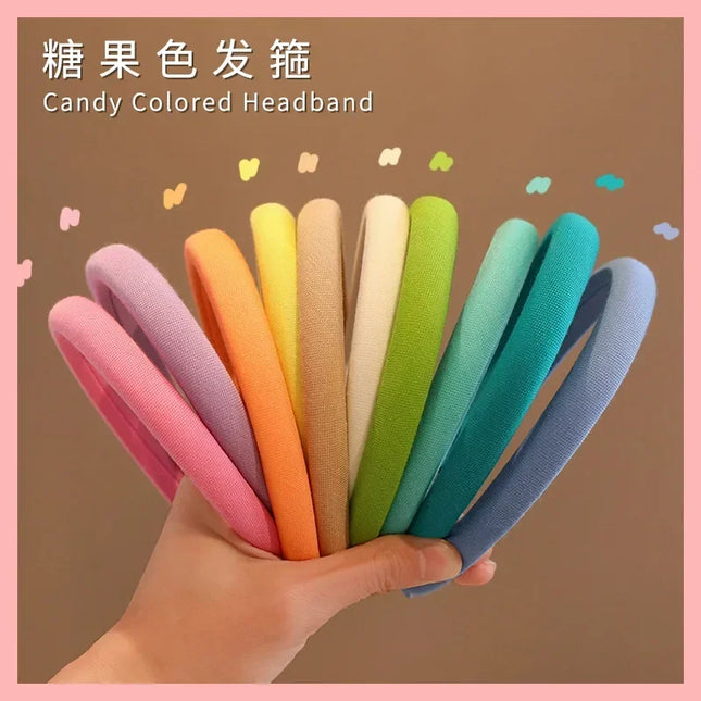Colorful Matte Face-Washing Headband for Kids