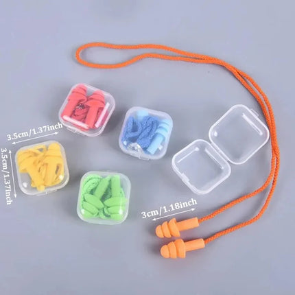 1 Pc Silicone Ear Plugs for Sleep, Noise Reduction, Swimming, and Diving with Rope