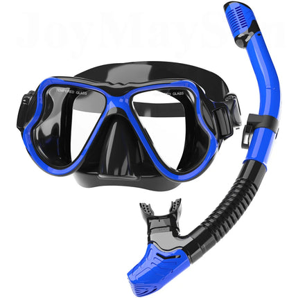 Dry Snorkel Mask Set, Panoramic View, Anti-Fog, Adjustable for Adults.