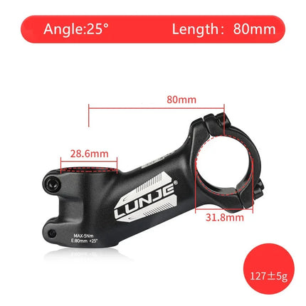 Ultralight 17° Aluminum Bike Stem  MTB & Road Bicycle 31.8mm