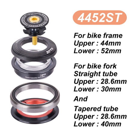 ZTTO MTB Road Bicycle Headset CNC 1 1/8"-1 1/2" Tapered 28.6 Fork Bearing