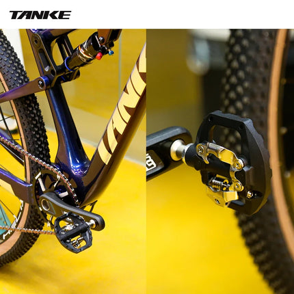 TANKE Mountain Bike Pedals SPD Dual Clipless & Flat Aluminum Pedals with 3 Sealed Bearings