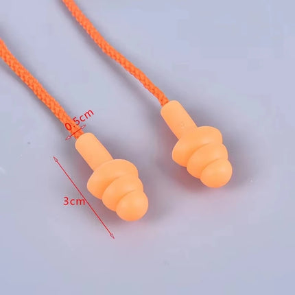 1 Pc Silicone Ear Plugs for Sleep, Noise Reduction, Swimming, and Diving with Rope
