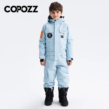 COPOZZ Children Snowsuit Kids Ski Suits One Piece Jumpsuits Overalls Outdoor Sports Snowboarding Snow Suit For Boys And Girls