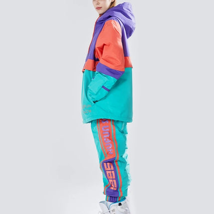 Kufun Ski Wear Snowboard Adult Men Woman Waterproof Snow Suit Hoodies Coat Pants Winter Outdoor Oversize Jacket Purple Warm Blue