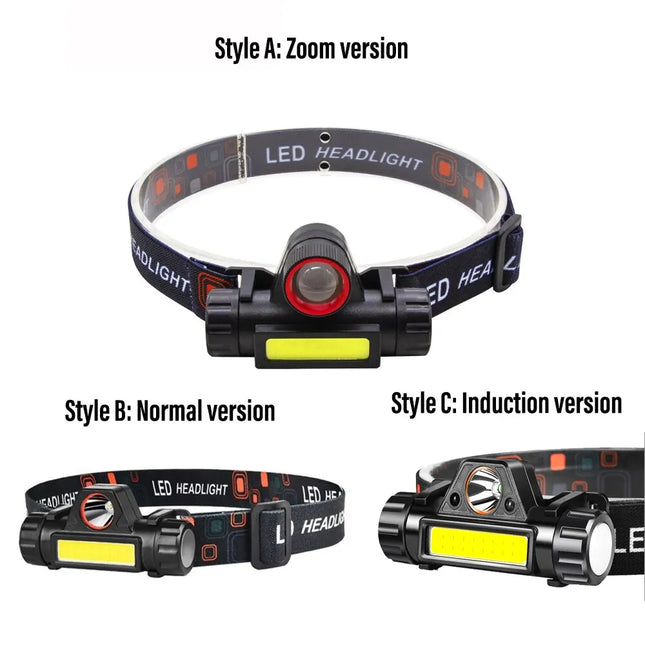 Rechargeable Fishing LED Headlamp - XPE & COB