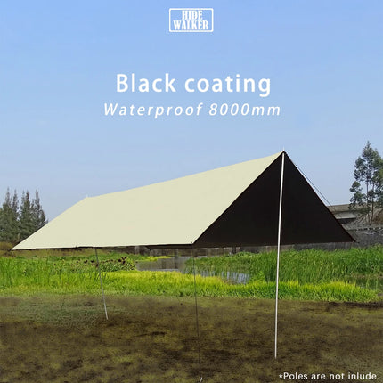 Black Coated Tarp - 99% UV Block, Waterproof Sun Shelter Canopy.