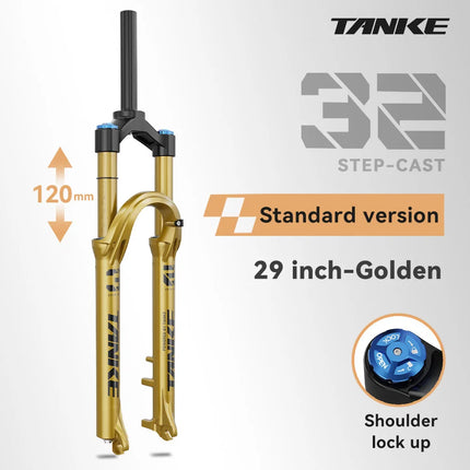 TANKE MTB Bike Fork  120mm Travel, Rebound Adjustable, Quick Release