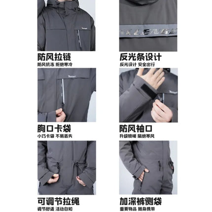 Ski Suit Cold-Proof Men's and Women's One-Piece Outdoor Waterproof Windproof Snowboarding Suit горнолыжный костюм мужской