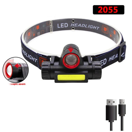 Portable Mini LED Headlamp - XPE + COB, USB Rechargeable