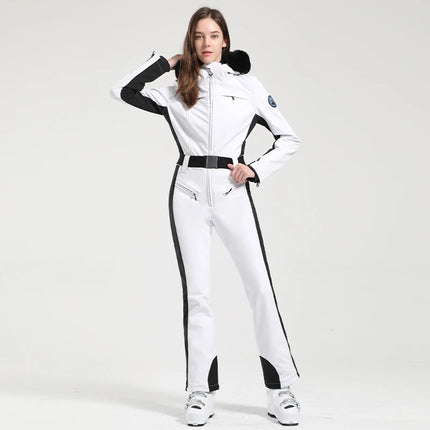 GSOU SNOW One-piece Ski Suit Women Thickening Snowboard Female Overalls Winter Windproof Waterproof Breathable Clothing Skiing
