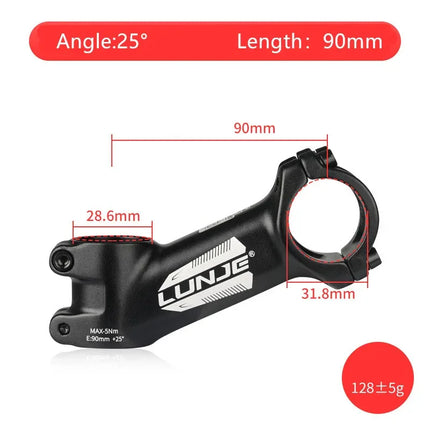 Ultralight 17° Aluminum Bike Stem  MTB & Road Bicycle 31.8mm