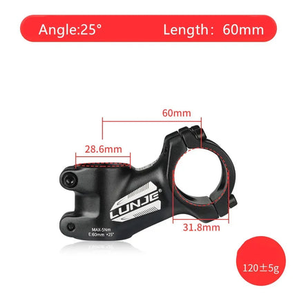 Ultralight 17° Aluminum Bike Stem  MTB & Road Bicycle 31.8mm