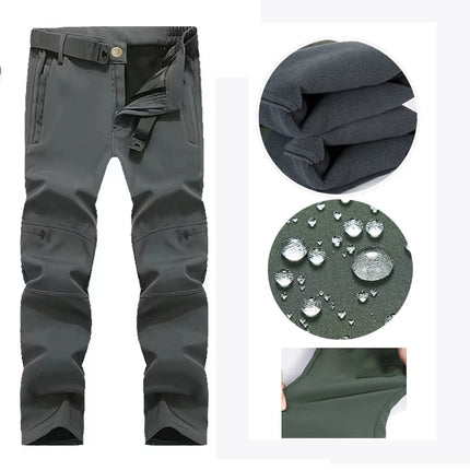 Men's Autumn Winter SoftShell Fleece Waterproof Jackets Male Hood Coats Fishing Hiking Camping Climbing Skiing Pants Trousers