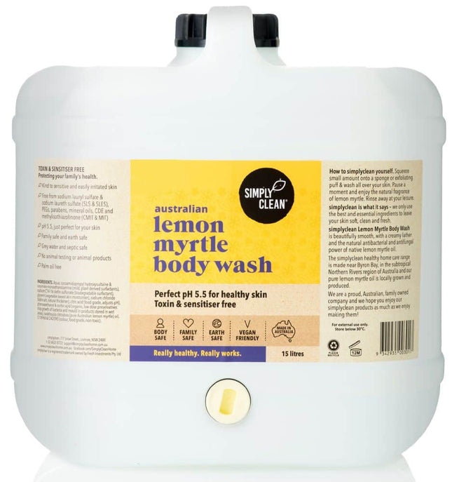 SIMPLY CLEAN BODY WASH LEMON MYRTLE 15L