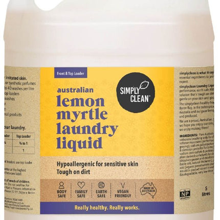 SIMPLY CLEAN LAUNDRY LIQUID LEMON MYRTLE 5L