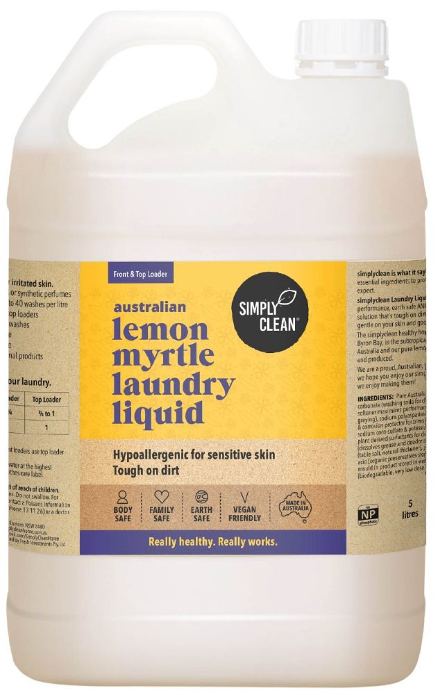 SIMPLY CLEAN LAUNDRY LIQUID LEMON MYRTLE 5L