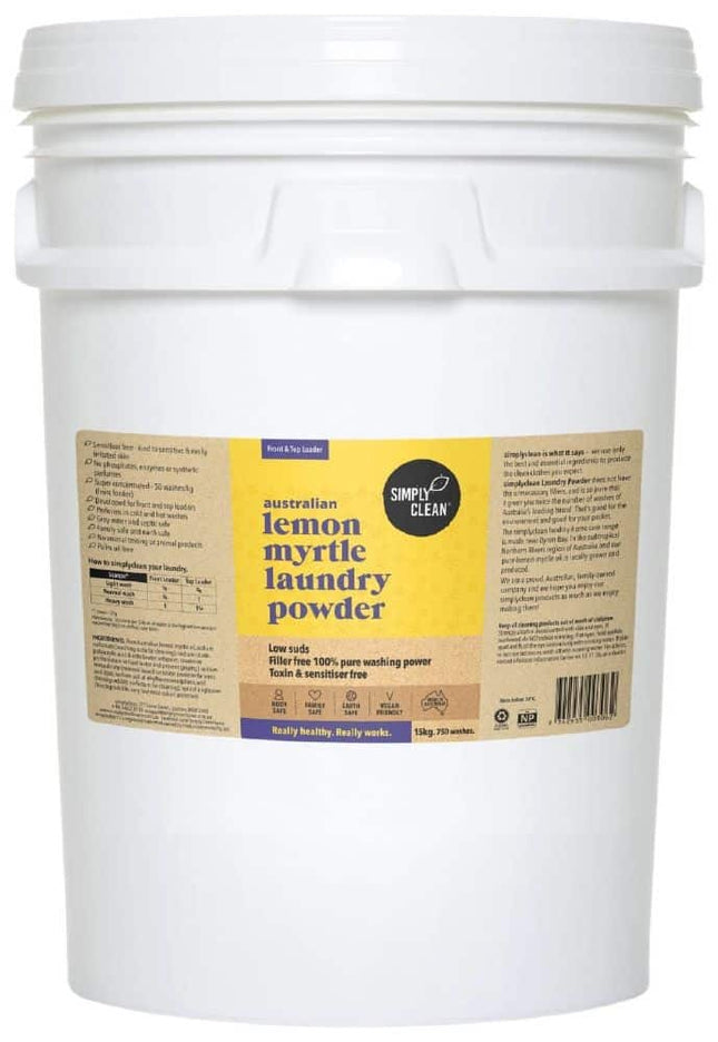 SIMPLY CLEAN LAUNDRY POWDER LEMON MYRTLE 15KG
