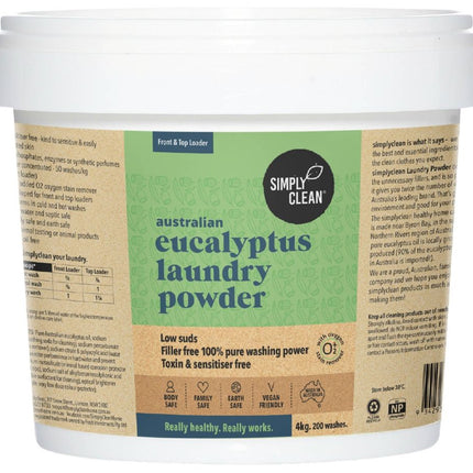 SIMPLY CLEAN LAUNDRY POWDER EUCALYPTUS 4KG PAIL