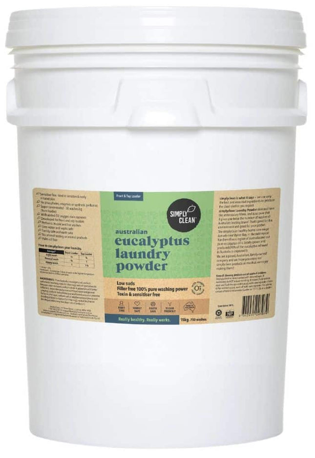 SIMPLY CLEAN LAUNDRY POWDER EUCALYPTUS 15KG