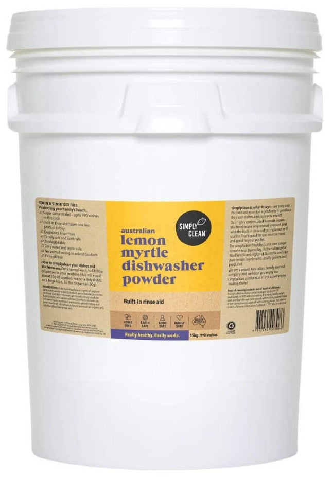 SIMPLY CLEAN DISHWASHER POWDER LEMON MYRTLE 15KG