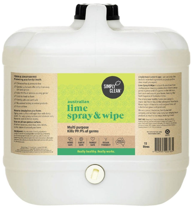 SIMPLY CLEAN SPRAY & WIPE LIME 15L
