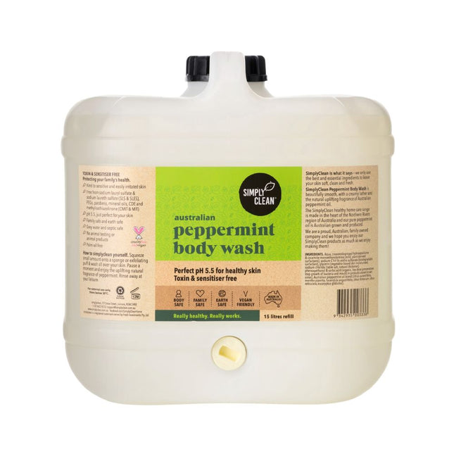 SIMPLY CLEAN BODY WASH PEPPERMINT 15L