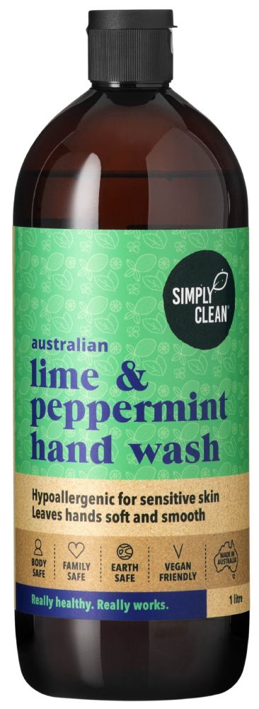 SIMPLY CLEAN HAND WASH LIME & PEPPERMINT 1L