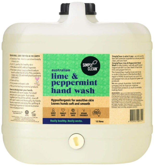 SIMPLY CLEAN HAND WASH LIME & PEPPERMINT 15L