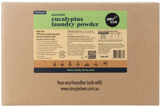 SIMPLYCLEAN LAUNDRY POWDER EUCALYPTUS 15KG