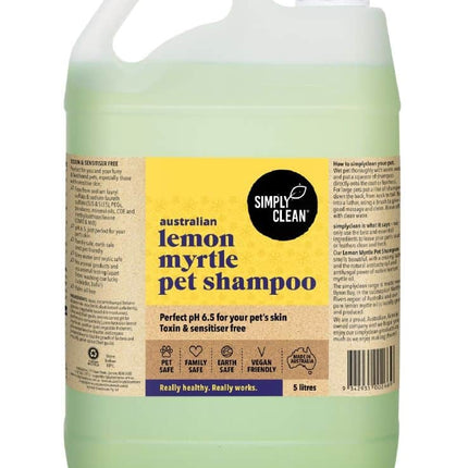 SIMPLY CLEAN PET SHAMPOO LEMON MYRTLE 5L