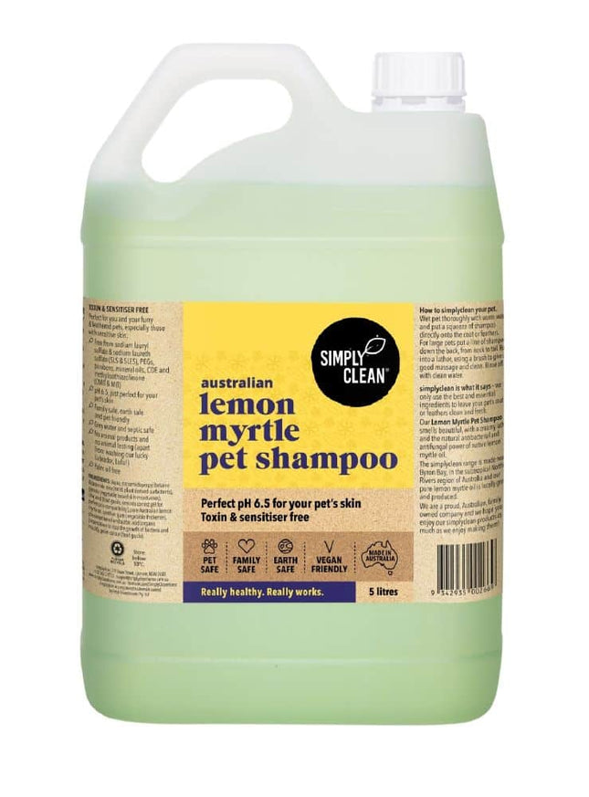 SIMPLY CLEAN PET SHAMPOO LEMON MYRTLE 5L