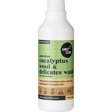 SIMPLY CLEAN Wool & Delicates Wash Eucalyptus 1L | Eco Home Product