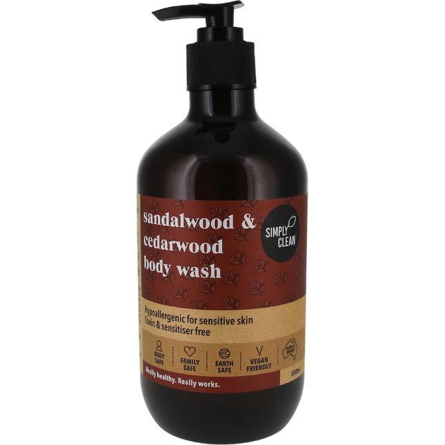 Simply Clean Body Wash Sandalwood & Cedarwood 500ml
