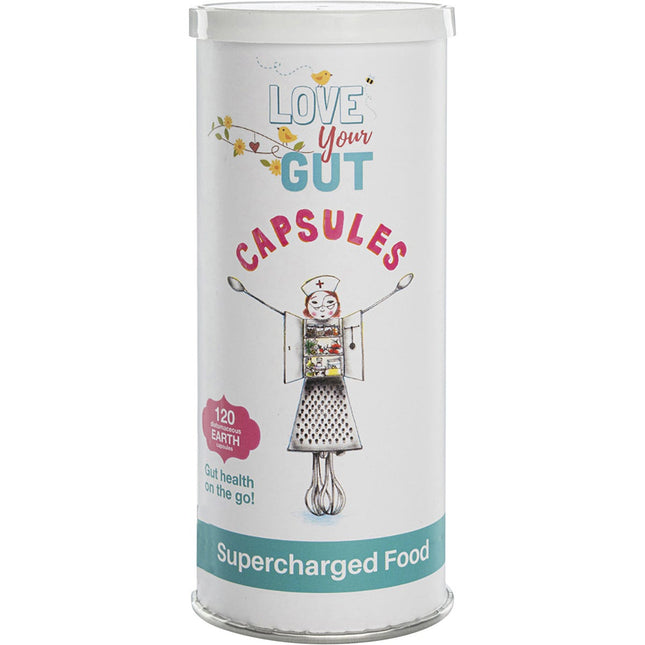 SUPERCHARGED FOOD Love Your Gut Capsules Diatomaceous Earth 120 Caps | Sunscreen
