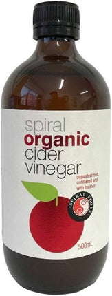 SPIRAL ORGANIC APPLE CIDER VINEGAR G/F 500ML