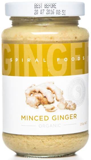 SPIRAL ORGANIC MINCED GINGER G/F GLASS 210G