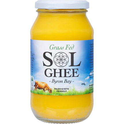 SOL ORGANICS Grass Fed Ghee 450g | Cooking Oil