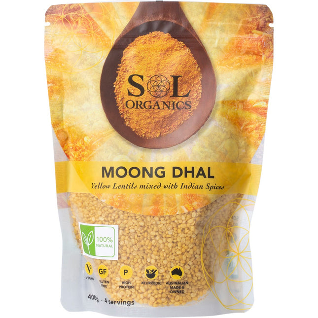 SOL ORGANICS Moong Dhal Yellow Lentil Dhal Mix 400g | Grains & Pasta