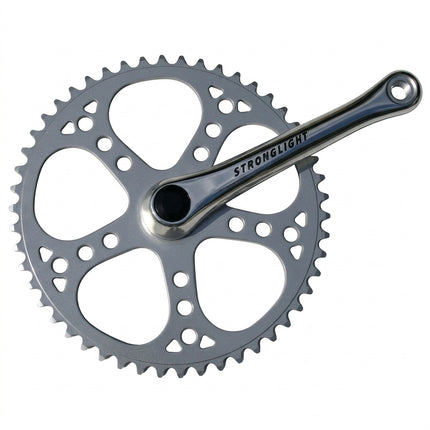 Stronglight 170mm x 3/32 x 46T Single Speed Pedalier 55S Chainwheel Set - JIS Square Taper, Silver