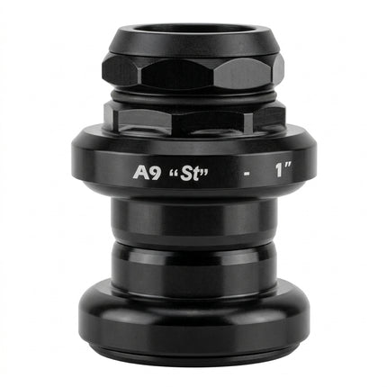 Stronglight HEADSET, A9, 1", Threaded, 30.2mm, STEEL, Stack height 39.4 mm, BLACK, a, - 252709 - Crown race 26.4