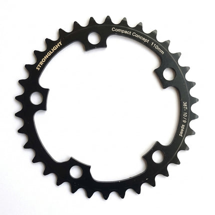 CHAINRING - ROAD "STRONGLIGHT", 38T, 5083 Black - 110mm BCD, 5 Hole for 9/10 Spd