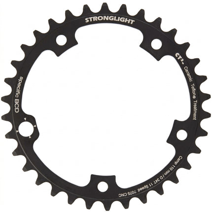 CHAINRING - ROAD "STRONGLIGHT", 34T, 7075 CNC Black CT2 CAMPAG - 110mm BCD, 5 Hole for 11 Spd