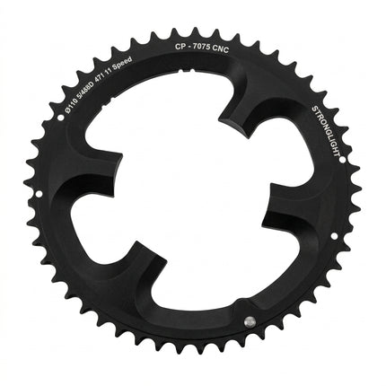 CHAINRING - ROAD "STRONGLIGHT", 52T, 7075 CNC Black CT2 Shimano R9100 - 110mm BCD, 4B Hole for 11 Spd