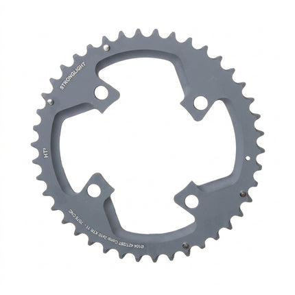 CHAINRING - MTB "STRONGLIGHT", 42T, 7075 CNC Black HT3 XTR - 104mm BCD, 4 Hole for 10 Spd (Compatible with Chainring Bolt SL350135)