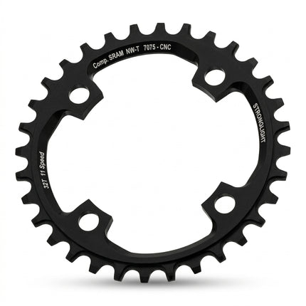 CHAINRING - MTB "STRONGLIGHT", 32T, 7075 CNC Black SRAM - 104mm BCD, 4 Hole for 11 Spd (Compatible with Chainring Bolt SL350134)