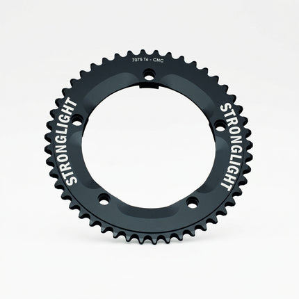 CHAINRING - TRACK "STRONGLIGHT", 46T, 7075 CNC Black - 144mm BCD, 5 Hole for TRACK 1/2" x 1/8" Spd