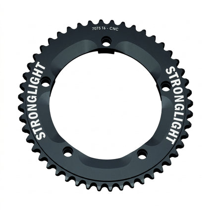 CHAINRING - TRACK "STRONGLIGHT", 48T, 7075 CNC Black - 144mm BCD, 5 Hole for TRACK 1/2" x 1/8" Spd